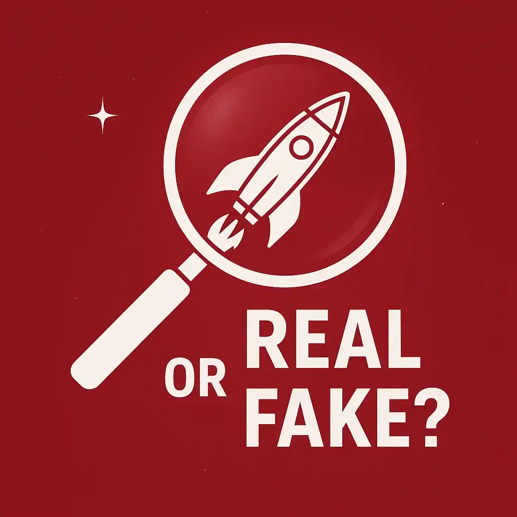 Real or fake Astronaut game verification graphic